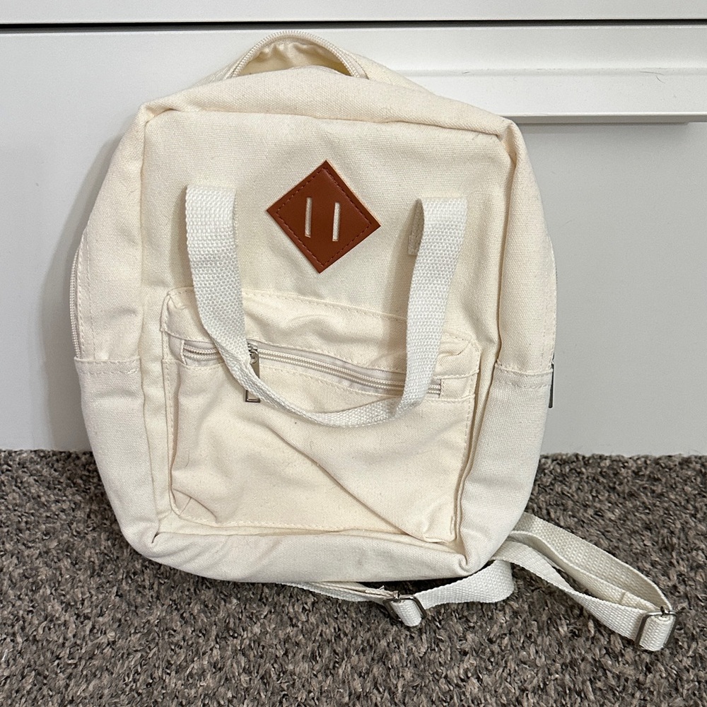 Cream Canvas Backpack